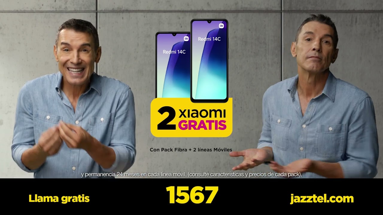 Vente a Jazztel y llévate 2 smartphones Xiaomi GRATIS con Fibra + 2 líneas Móviles.