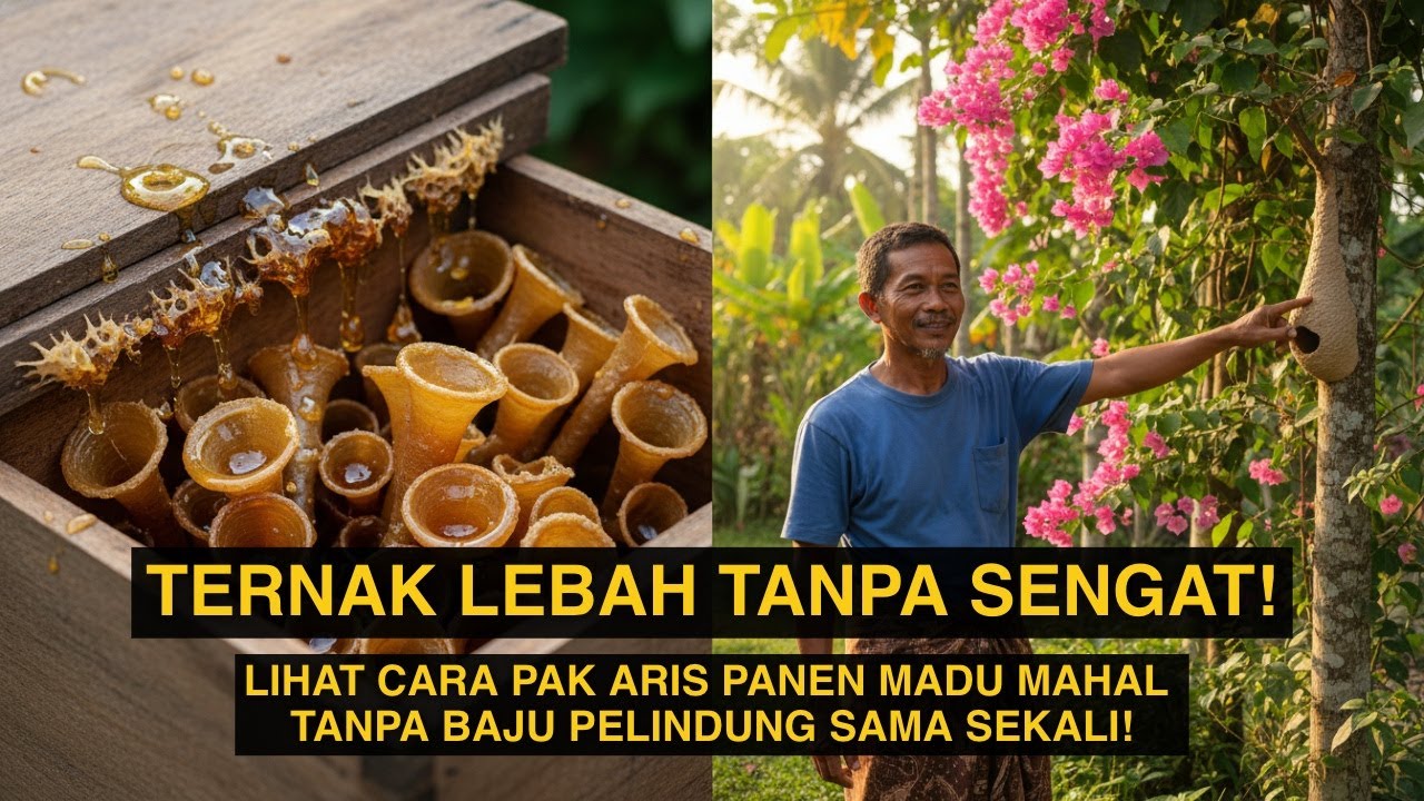 Mantan Pegawai Kantoran Sukses Ternak Lebah Tanpa Sengat, Cuma Pakai Sarung Bisa Panen Jutaan!