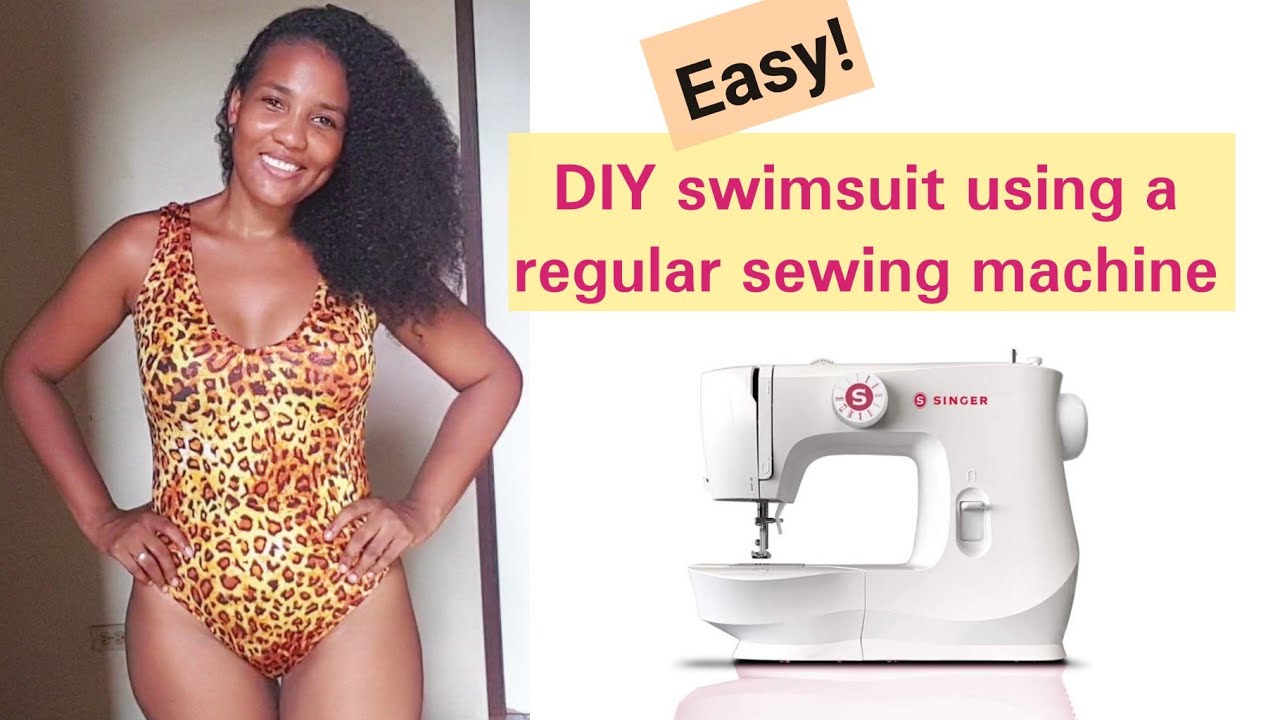Easy DIY Swimsuit || No serger used || Step by step tutorial (with machine settings)