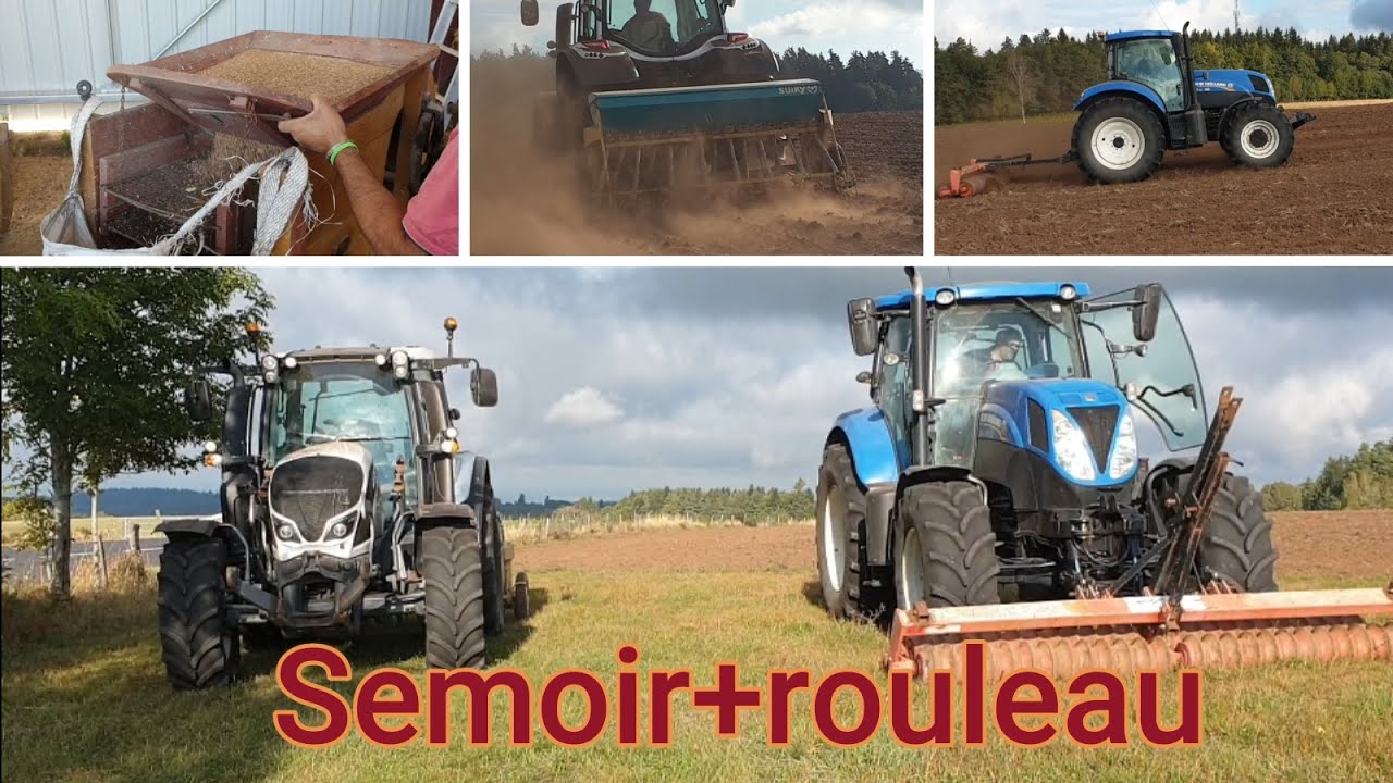 Trie du grain + passage du semoir + passage du rouleau, Valtra N 104, N H T7 170