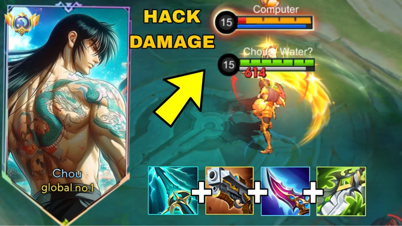 TOP GLOBAL CHOU BEST BUILD AND ROTATION FOR RANK (100% HACK DAMAGE) | Mlbb Chou One Shot 2026