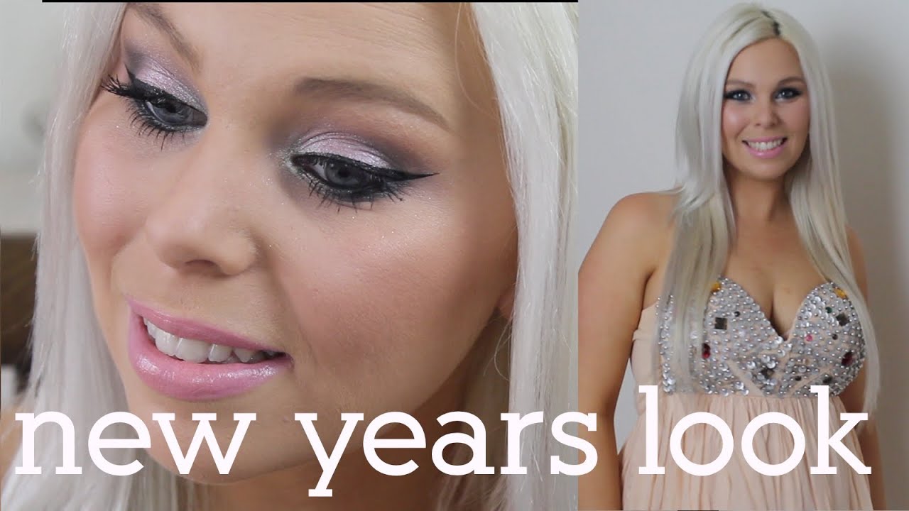 New Years Eve Makeup Hair + Outfit Pink and Glitter