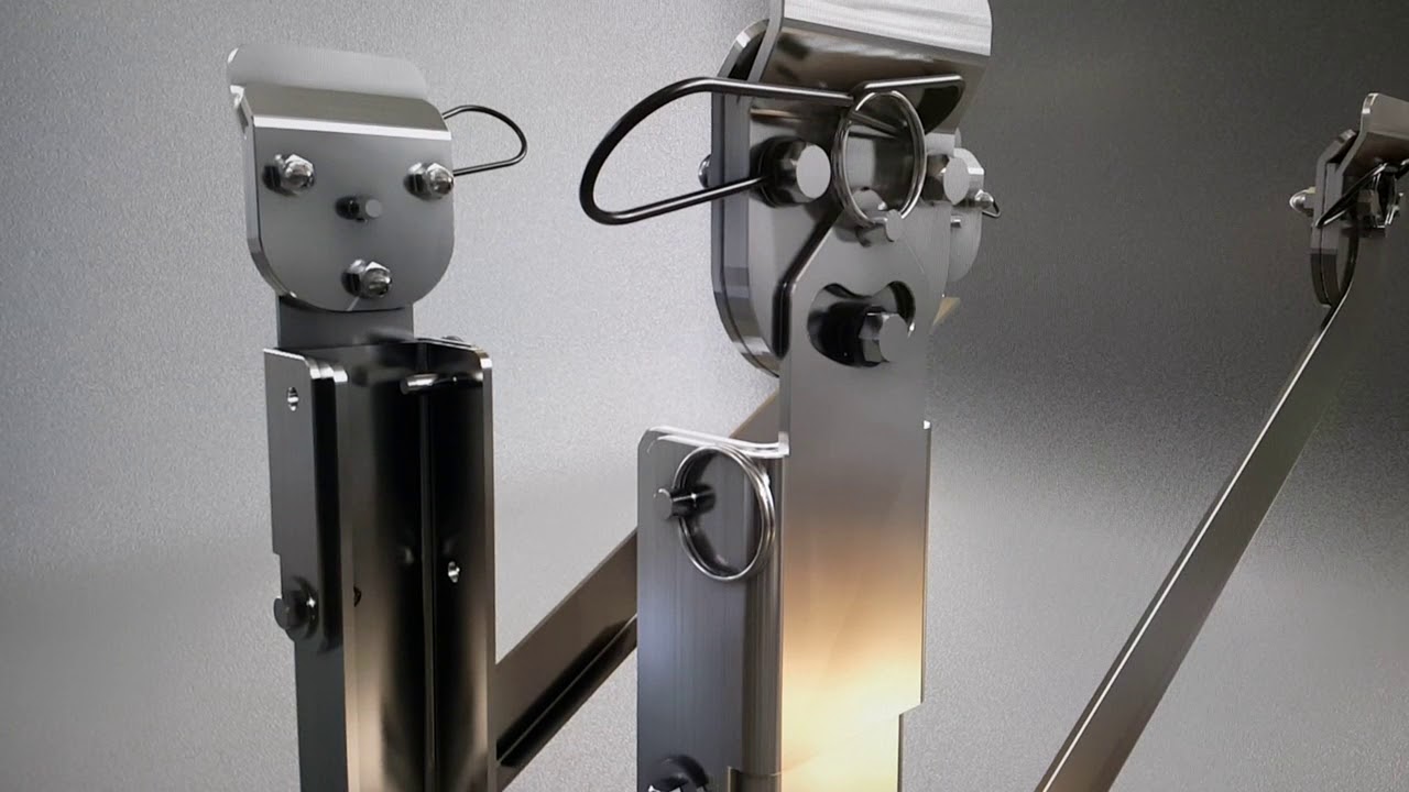 Stainless steel clamp design for a wash down conveyor.