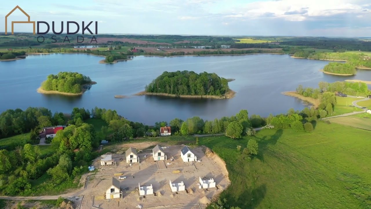 Osada Dudki - Nowe domy na Mazurach z widokiem na Jezioro Dudeckie (09.05.2024r.)