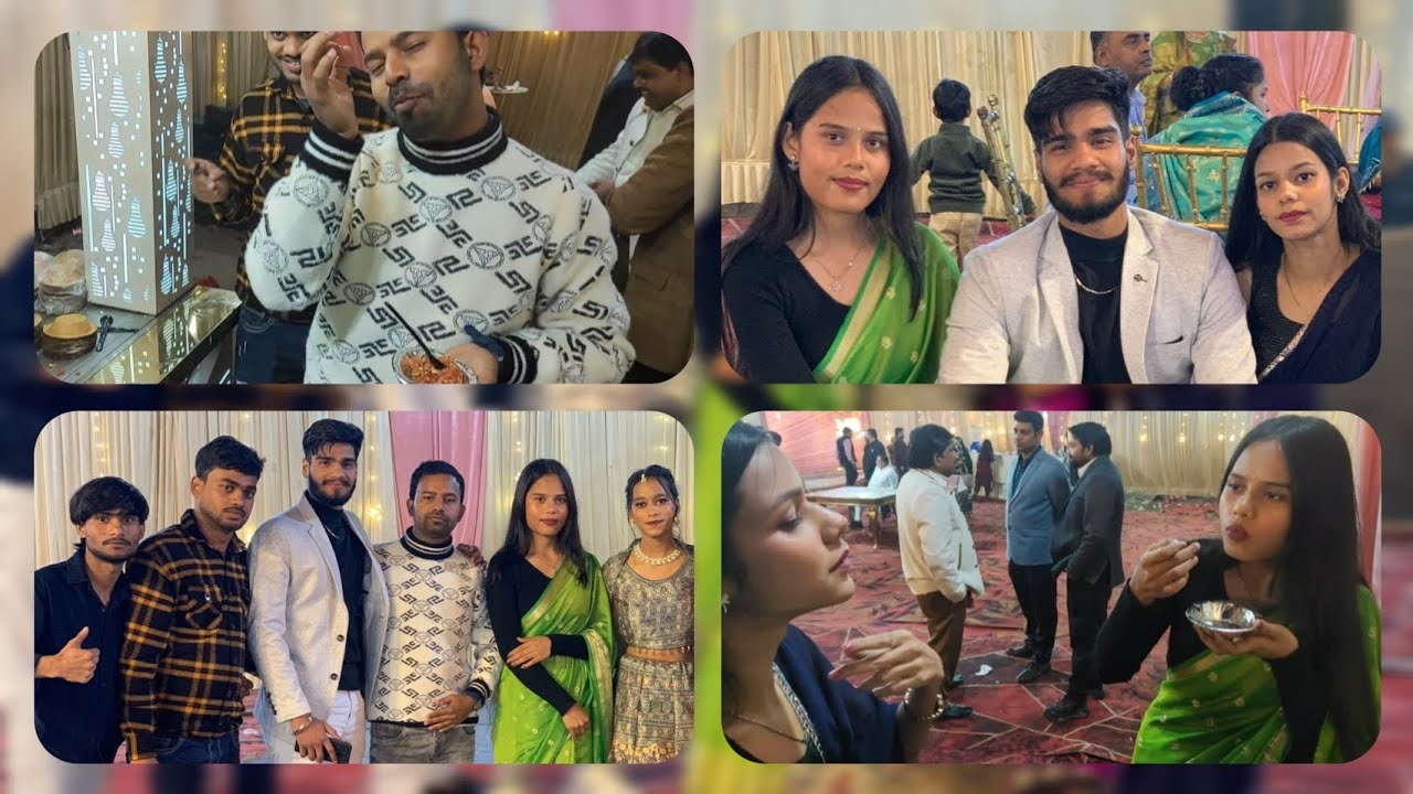 We are enjoying and having fun at my friend’s wedding.