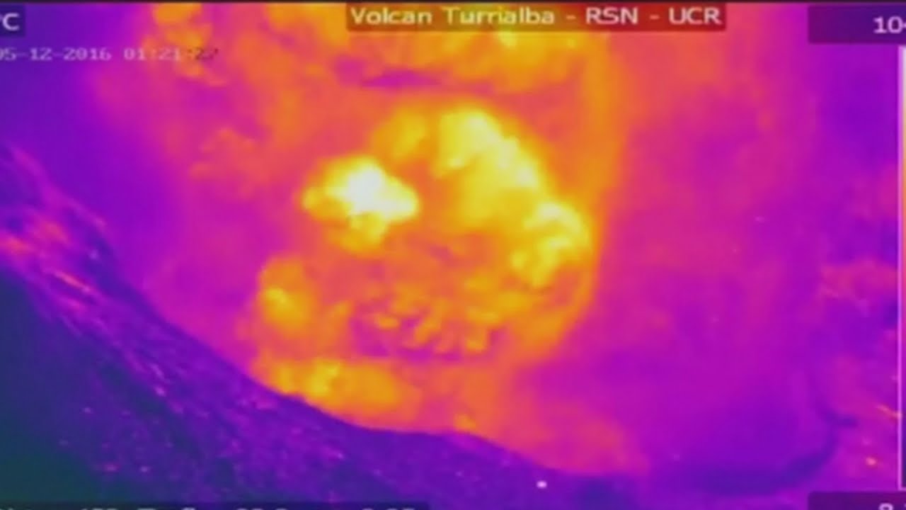 Infrared footage captures volcano erupting in Costa Rica