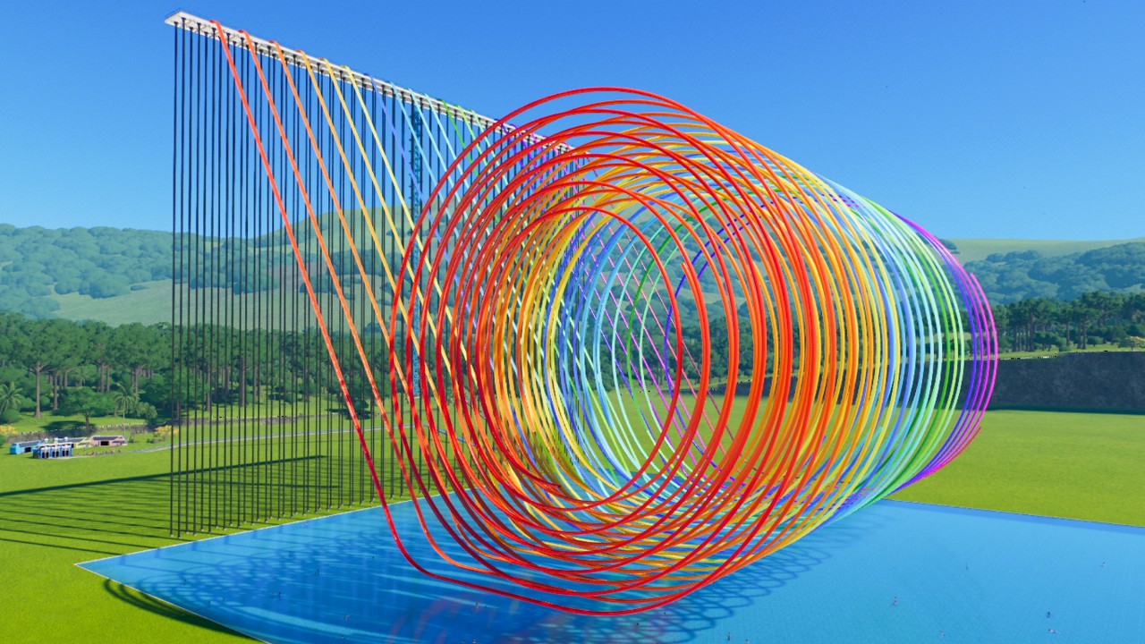 0% vs 100% Spiral Loop Water Slides &ndash; Planet Coaster 2