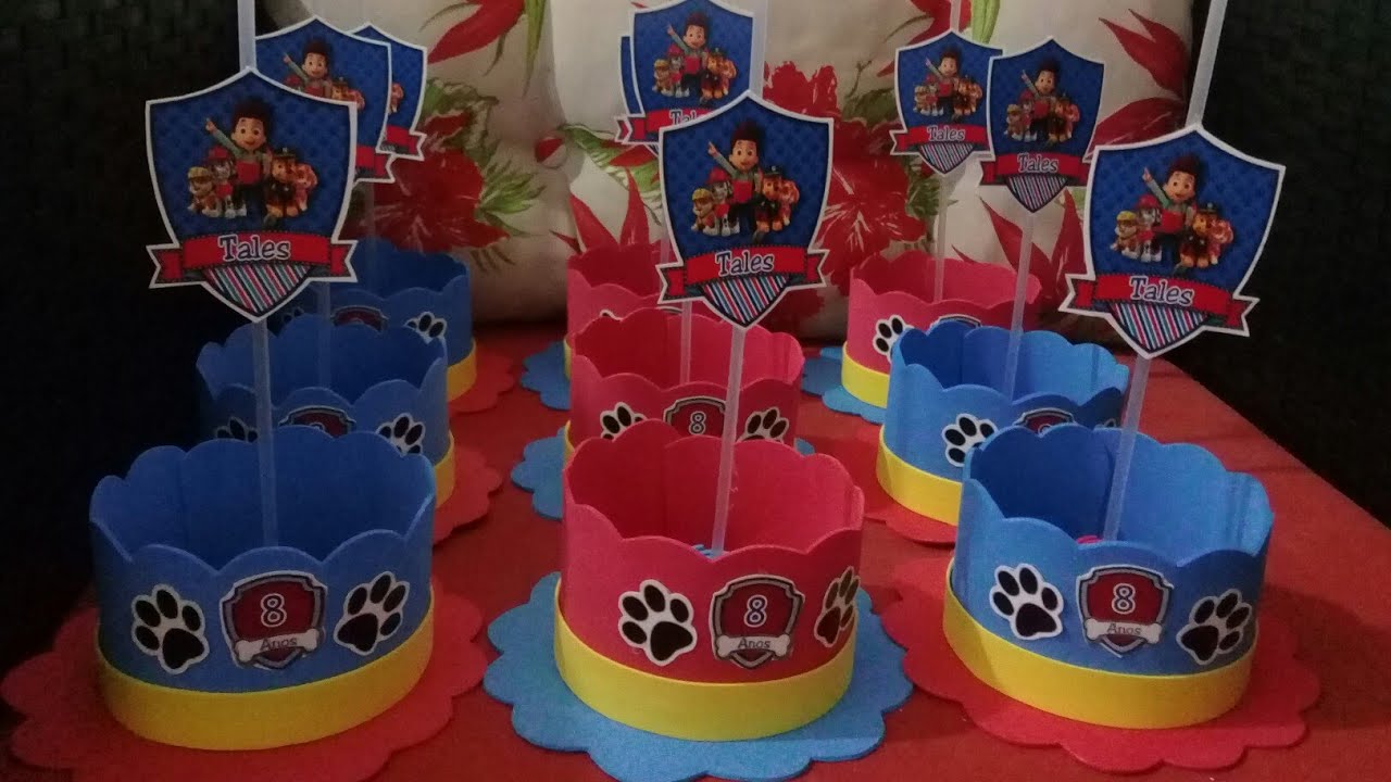 Passo a passo centro de mesa patrulha canina de de eva - faça você mesma