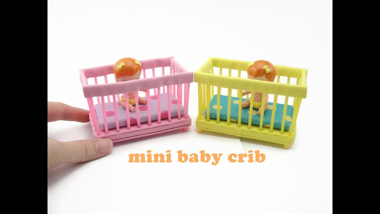 DIY Miniature Doll Mini Baby Bed Crib