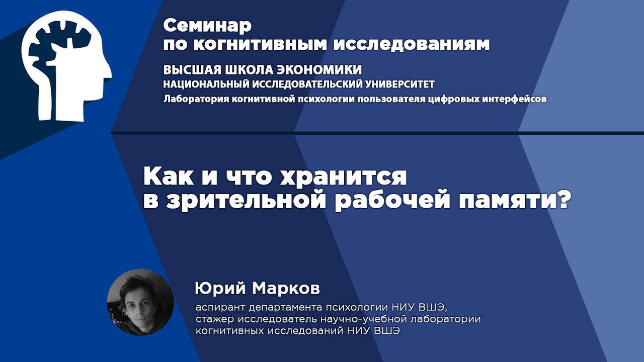 Юрий Марков. Как и что хранится в зрительной рабочей памяти?