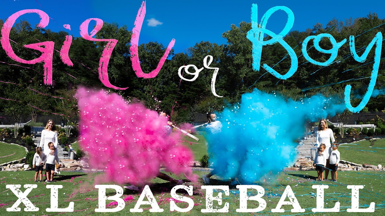 Grand Slam Surprise: XL Gender Reveal Baseball Bursting with Powder, Confetti & Streamers! ⚾✨