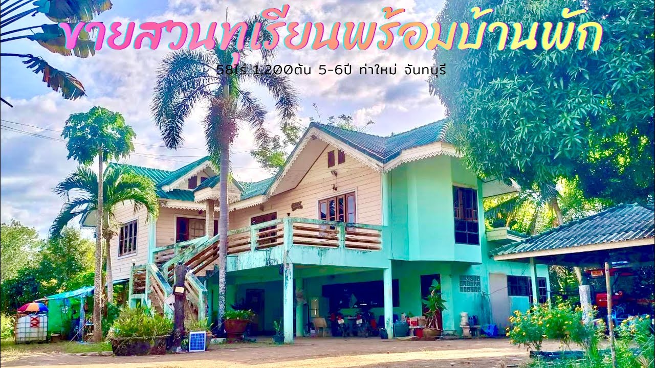 EP794.ขายสวนทุเรียนพร้อมบ้านพัก ท่าใหมจันทบุรี 58ไร่ 5-6ปี 1,200ต้น สนใจติดต่อ 0981473498-0887902134