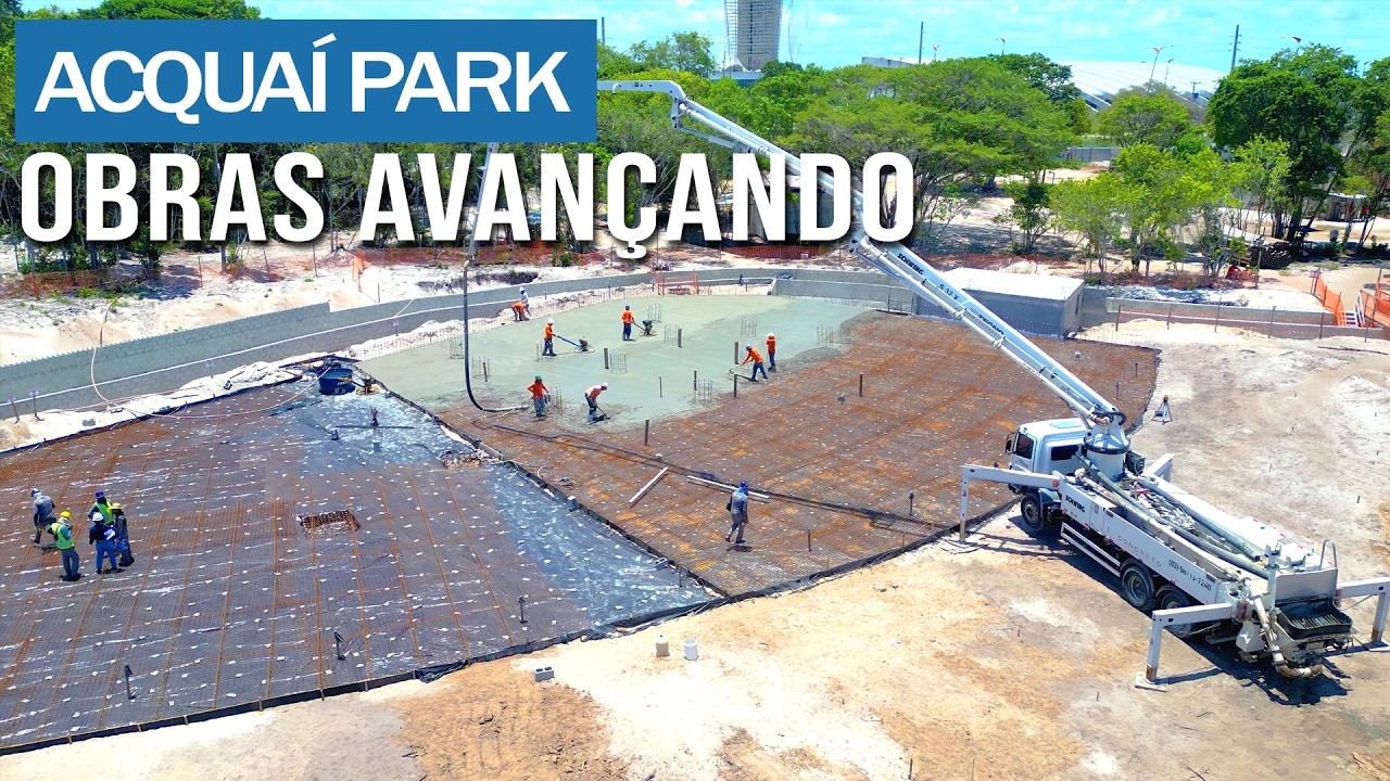 ACQUAÍ PARK  - OBRAS AVANÇANDO COM A CONCRETAGEM DA ÁREA INFANTIL  - JOÃO PESSOA