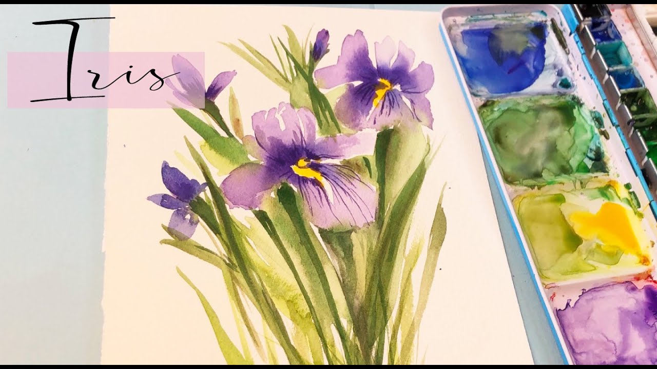 Loose Watercolor Iris/Flower Painting Tutorial / Step by Step/ Easy for Beginners/ Floral Friday