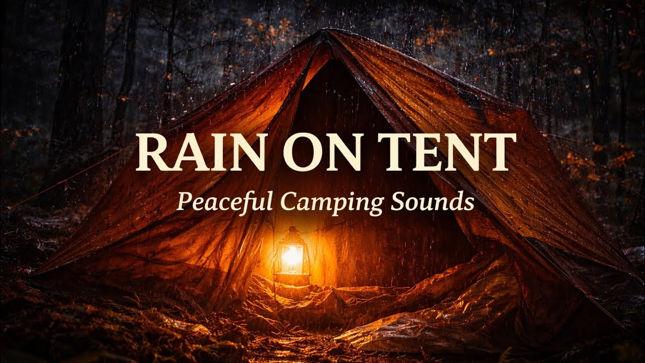 Rain on a Tent for Anxiety Relief | Black Screen | Calming Sounds 🌧️😌