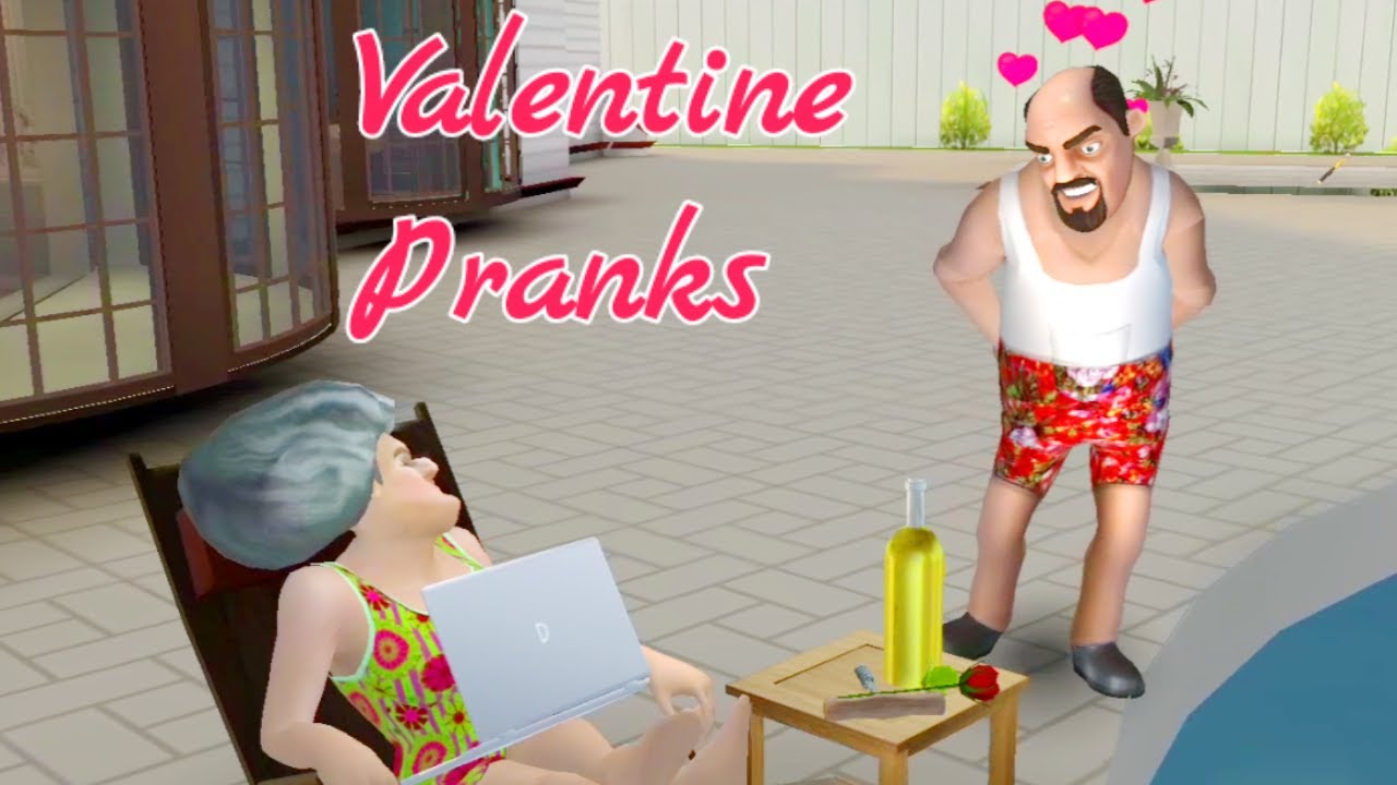 Valentine Pranks For Miss T And Francis In Scary Stranger 3D
