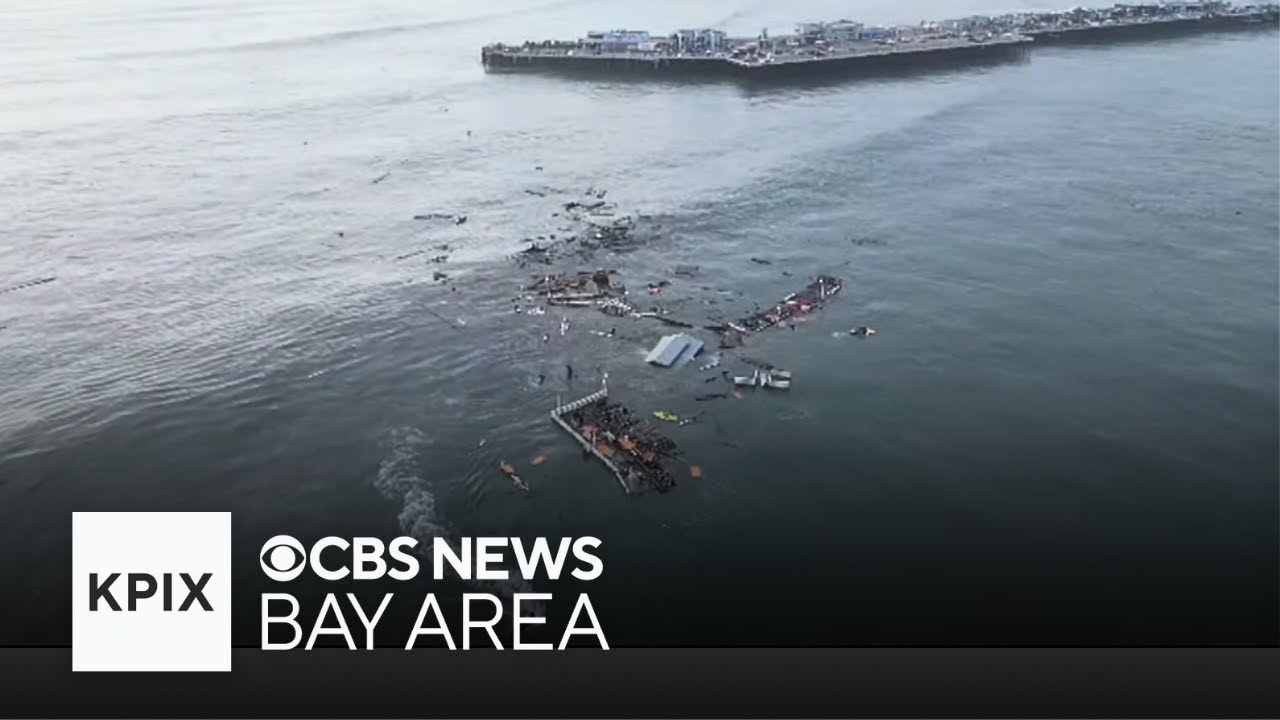 Raw video from the scene of the partial Santa Cruz Wharf collapse