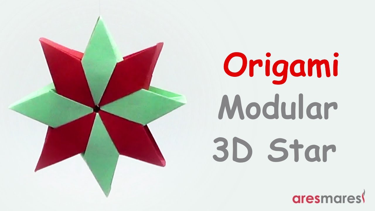 Origami Eight Pointed 3D Star (easy - modular)