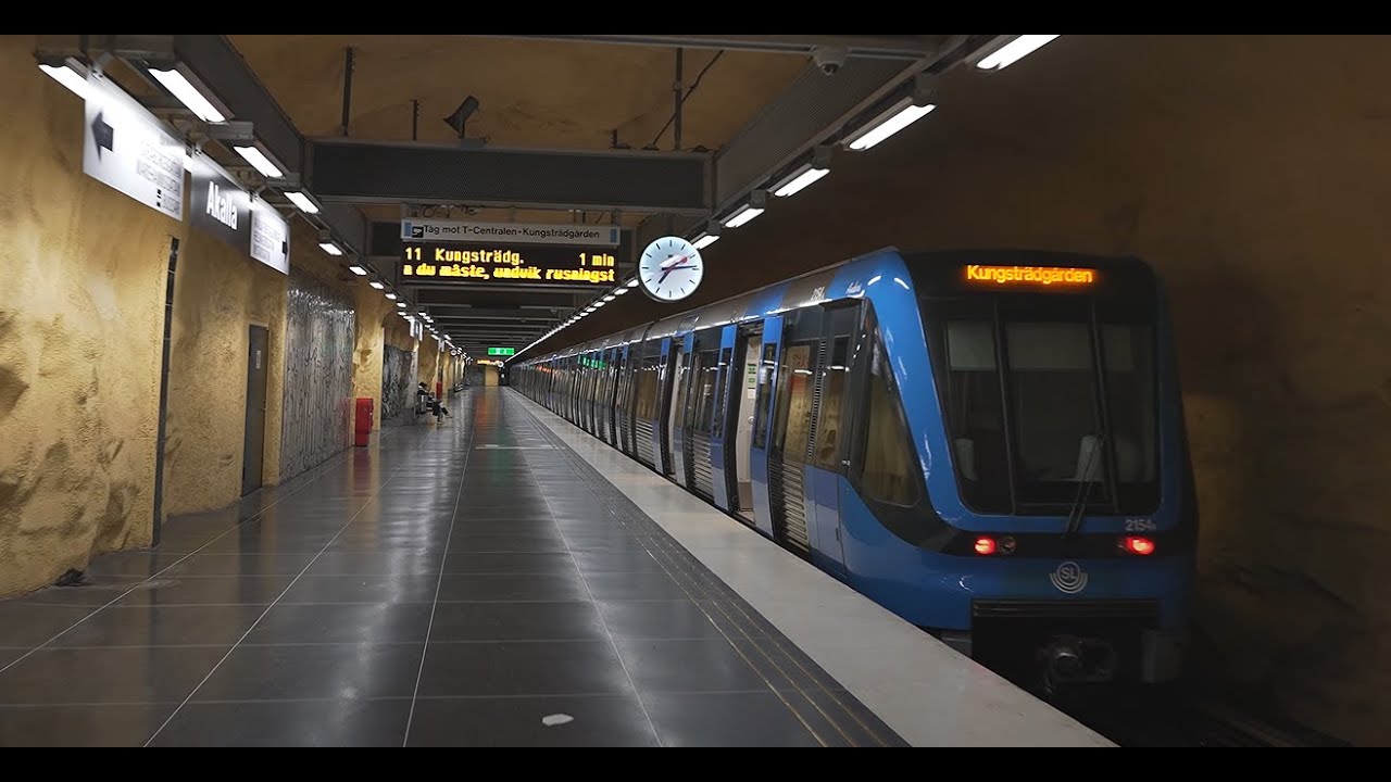 Sweden, Stockholm, subway ride from Akalla to Näckrosen