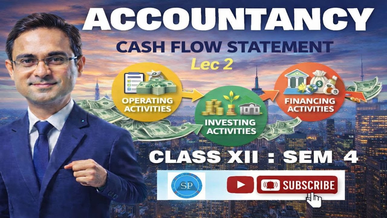 Cash Flow Statement Lec 2 XII, Sem 4 Activity wise solution of problem in details explanation