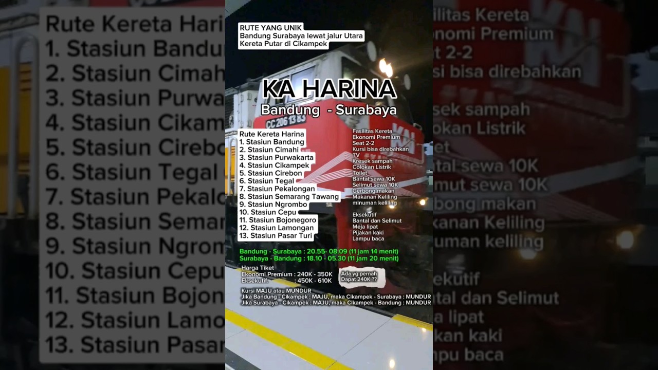 KA Harina Review, Jalur Utara, Jam Cocok, nyaman, Murah? #kai #train #stasiun #keretaapi #review #fy