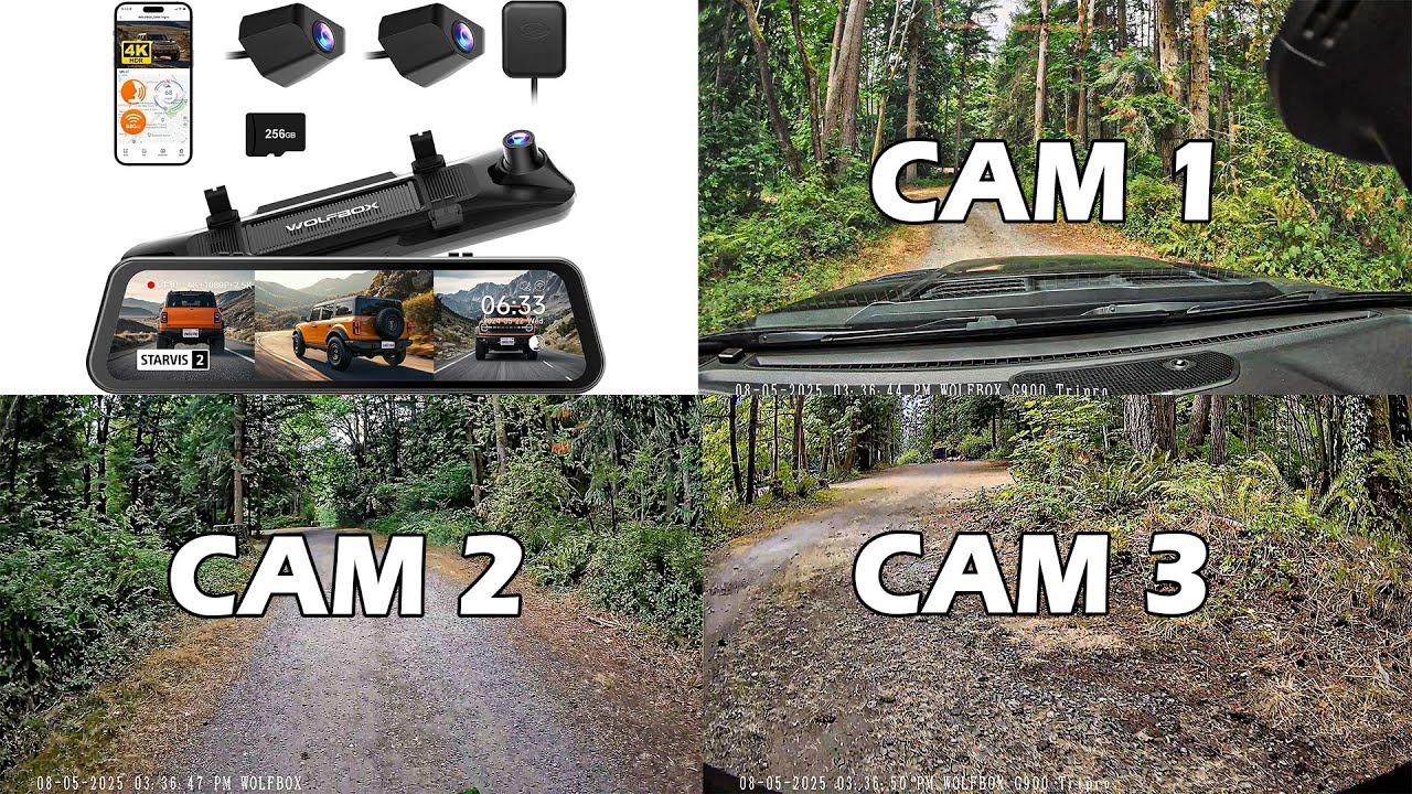 Wolfbox G900 TriPro Bumper Dash Cam installed on 2025 Ram 1500 Rebel