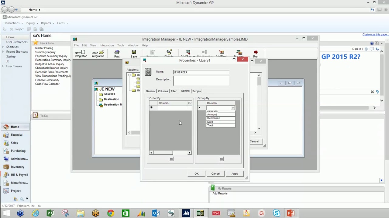Using the Integration Manager in Dynamics GP