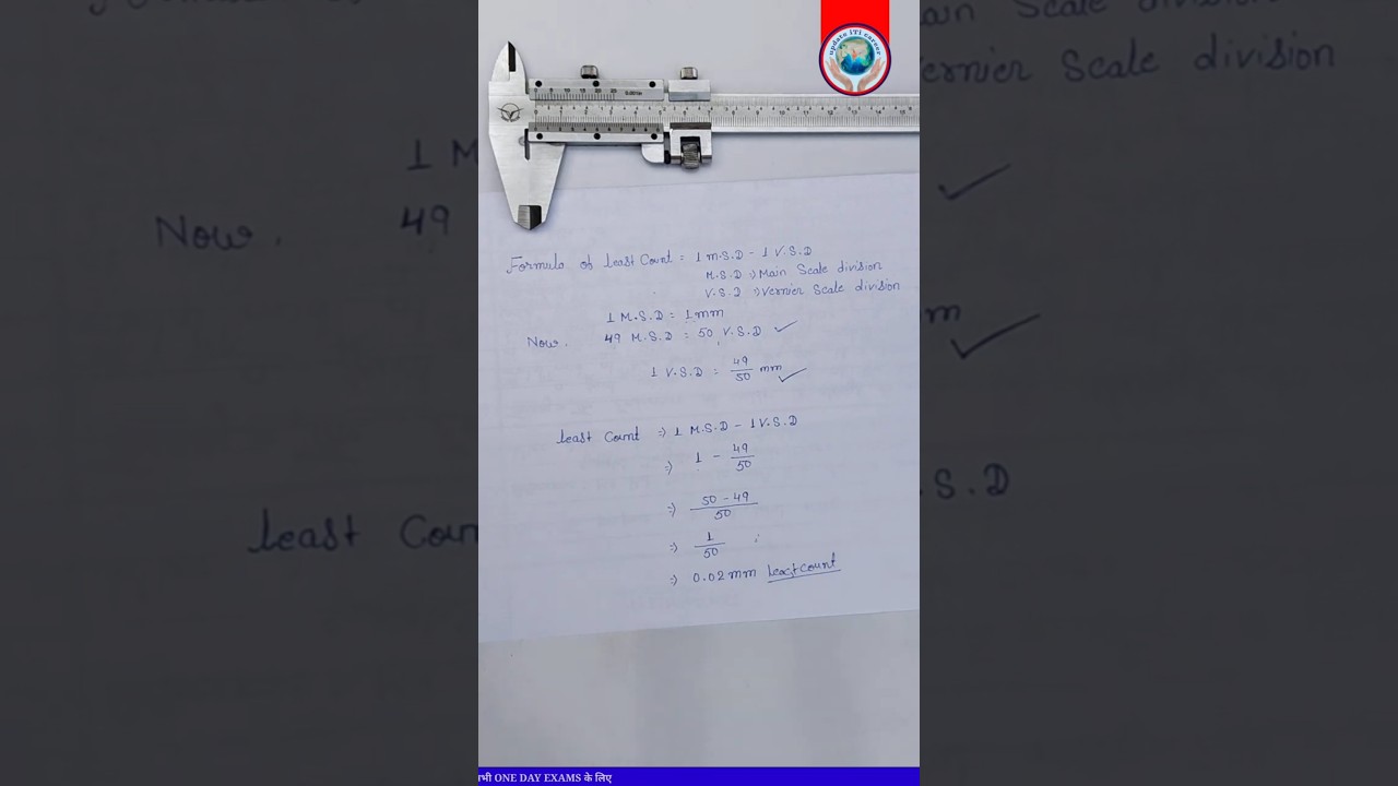 Как измерить наименьшее число делений штангенциркуля с нониусом #Vernier