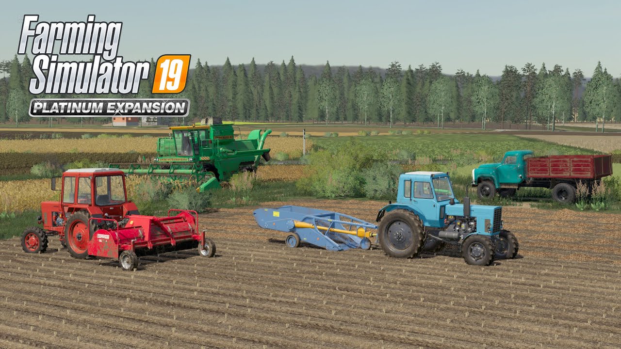 FS19 Timelapse #15 Уборочная зерновых, картошки МТЗ-82, МТЗ-1523, ДОН-1500Б, ЗИЛ-45065, ГАЗ-53