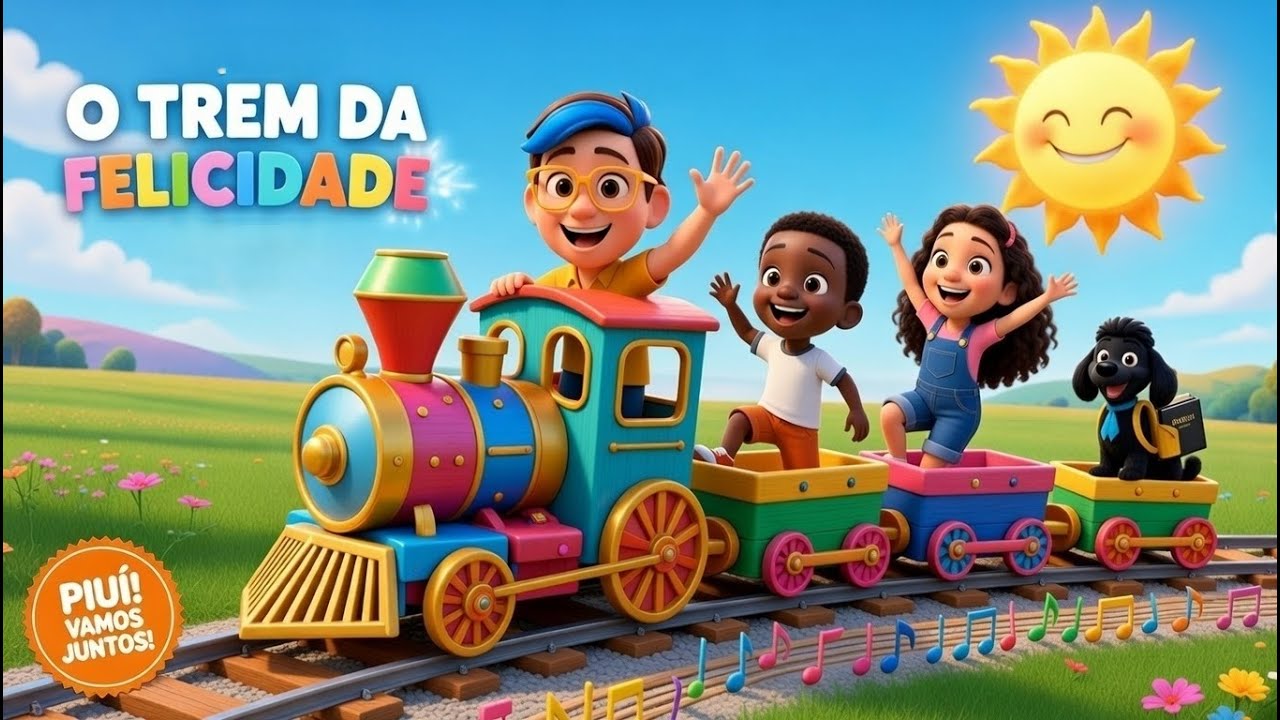 O TREM DA FELICIDADE (PIUÍ) | Música Infantil Animada para Acordar com Alegria e Movimentar o Corpo