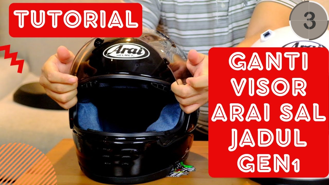 TUTORIAL CARA GANTI VISOR ARAI PART 3 SAL OLD RX7RR3 | ASTRO I | RAPIDE J |HOW TO CHANGE ARAI SHIELD
