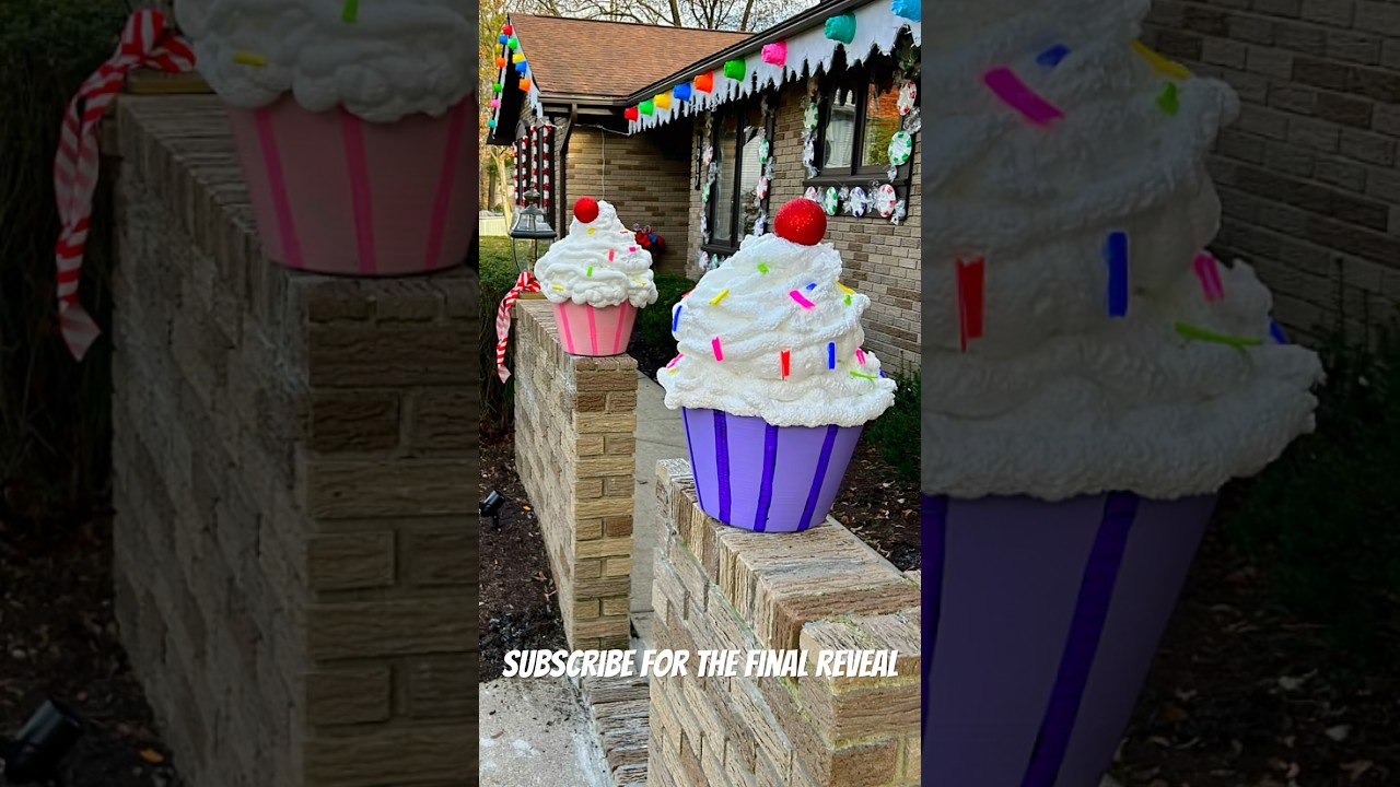 DIY Giant Cupcakes for a Life Size Gingerbread House