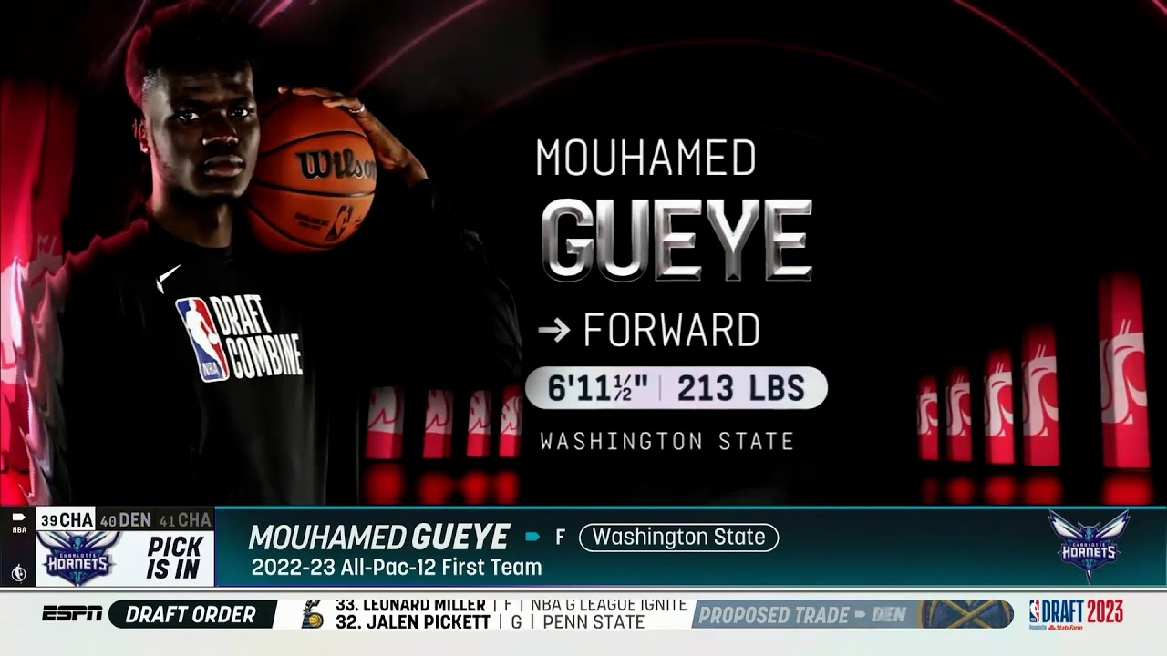 WSU MBB: Mouhamed Gueye drafted with 39th pick in 2023 NBA Draft! 6/22/23