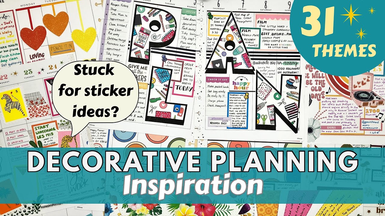 Decorative Planner Themes & Spread Inspo ✨ | Sticker Hunt Plan With Me!