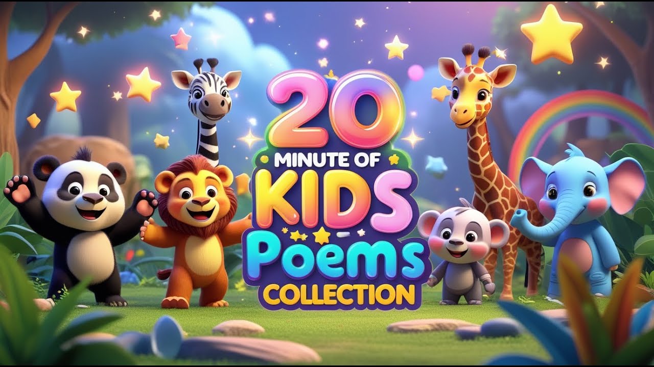 20 Minute Kids Poem Collection | Kids Poem Compilation | Jungle, Animals, Shapes, Counting & More! |