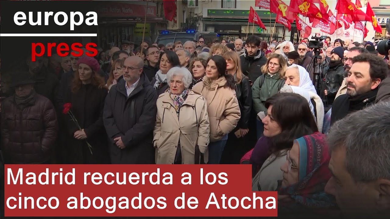 Madrid recuerda a los cinco abogados laboralistas asesinados en la calle Atocha hace 49 a&ntilde;os