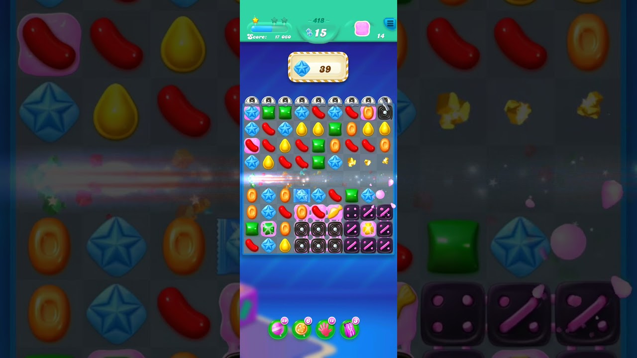 Candy Crush Level 418 -  No Boosters Series - 