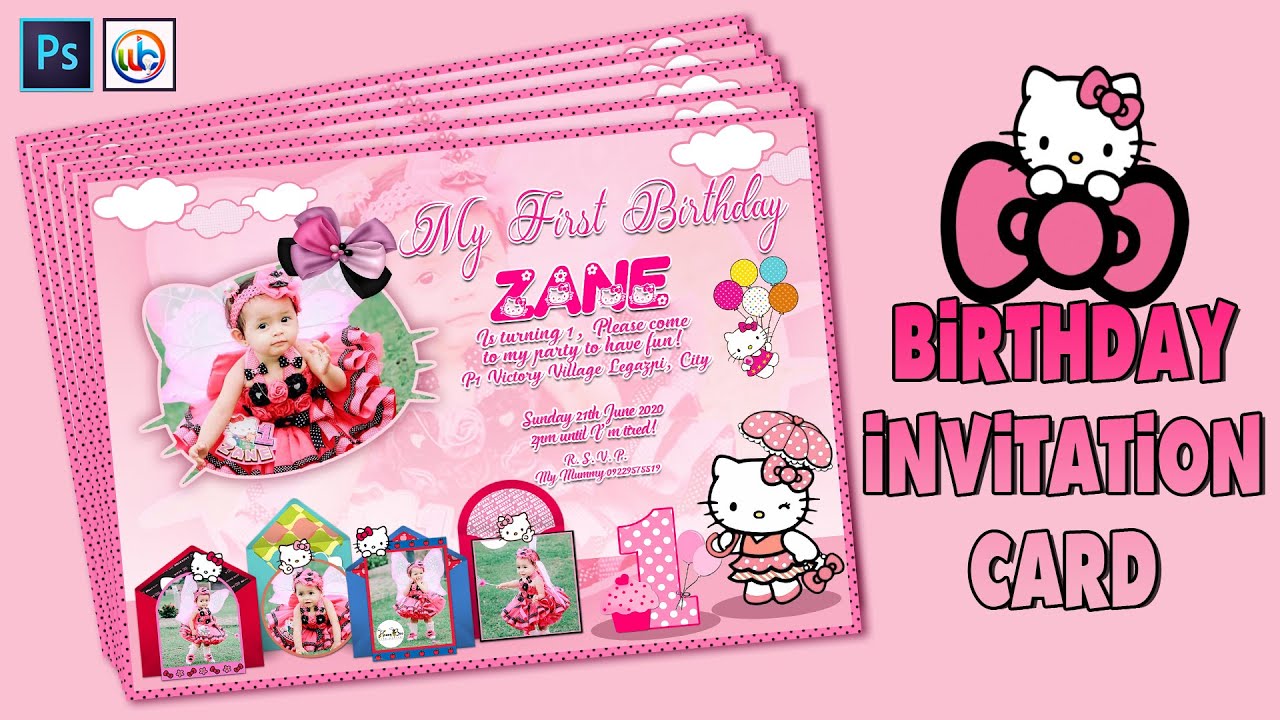 How to Make Birthday Invitation Card Design | Photoshop Tutorial