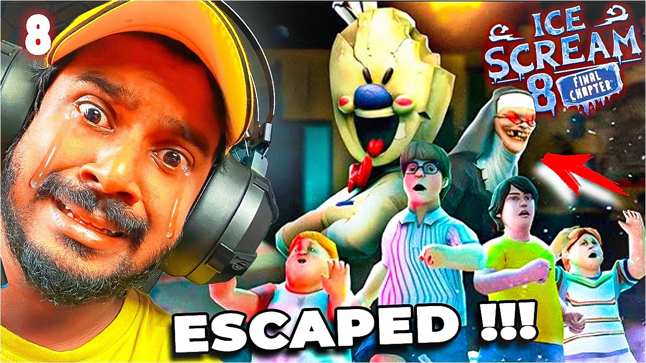 FINALLY ESCAPED FROM🍧 ICE CREAM 🔪 KILLER… 😨😱 | ICE SCREAM 8 #mobilegame #funnygameplay #malayalam