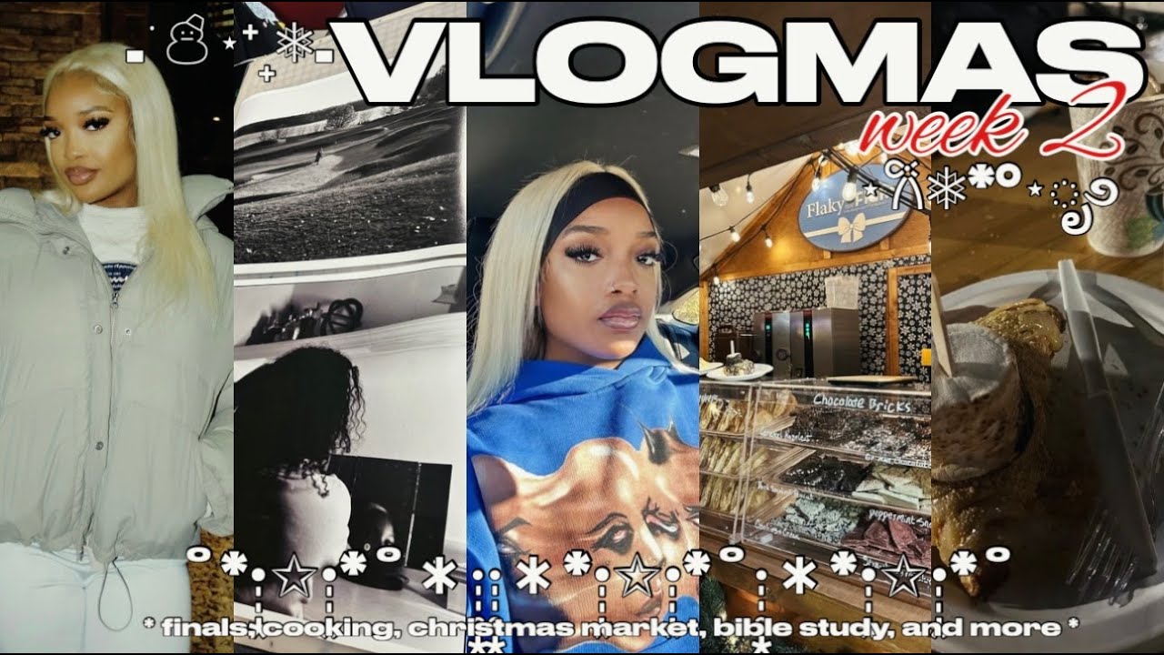 VLOGMAS WEEK 2 ݁˖𐙚 l finals week, christmas market, cooking, bible study, etc .