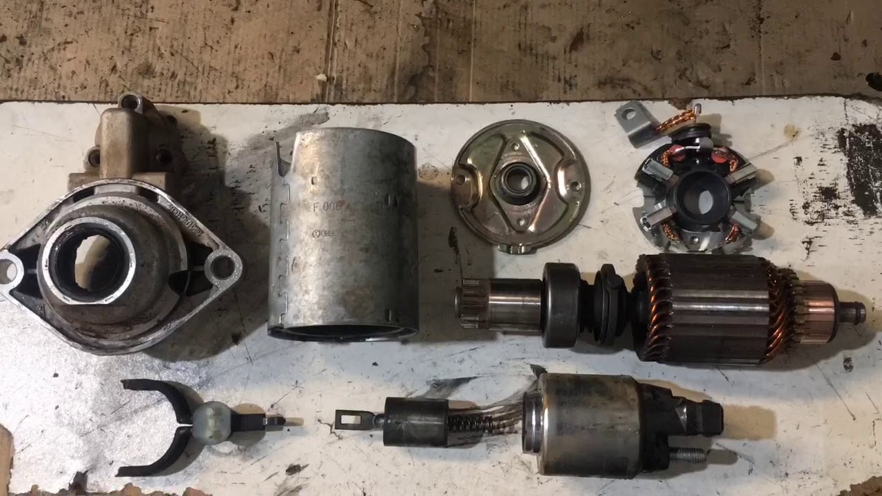 Desmontagem, revisão e montagem do motor de partida BOSCH F000AL0402, VW GOL motor 1.0 8v