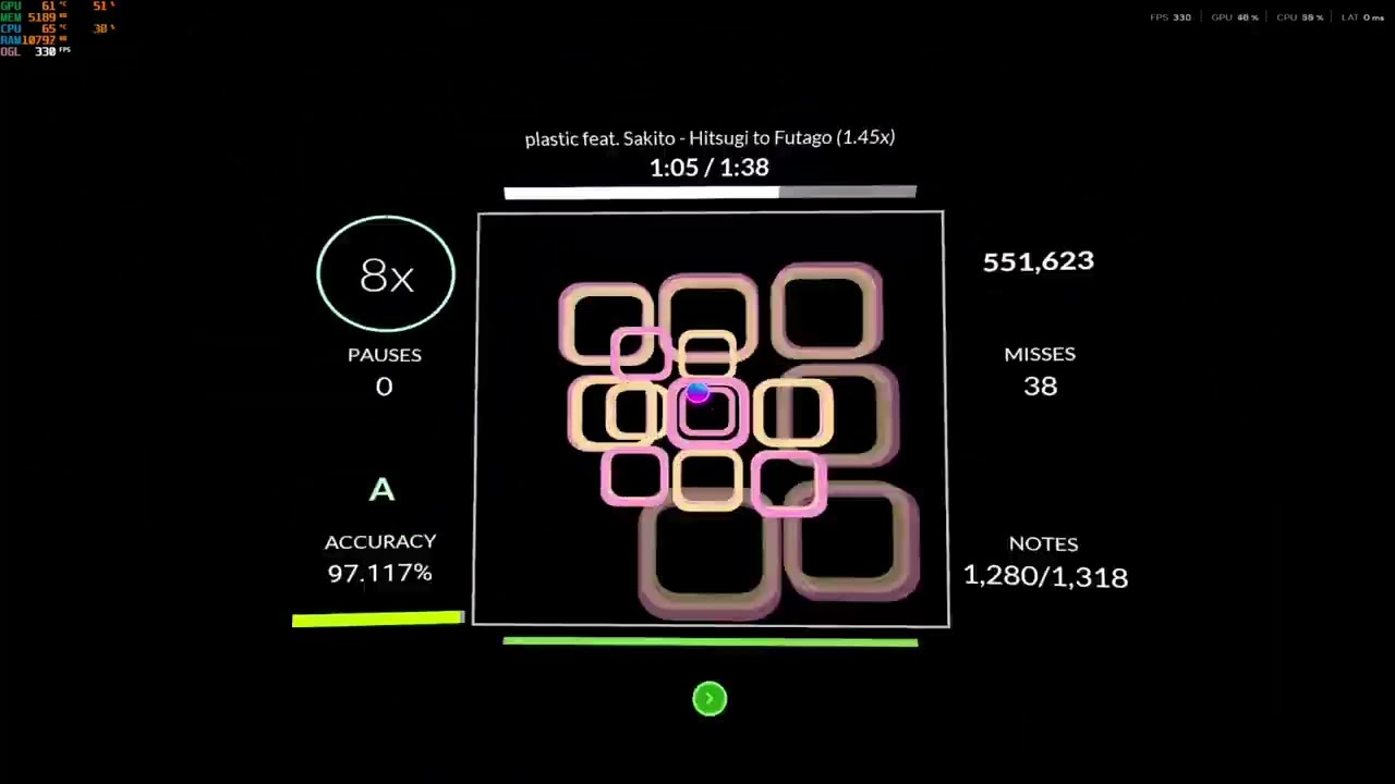 hitsugi to futago 1.45x  / s+ / 96.464%