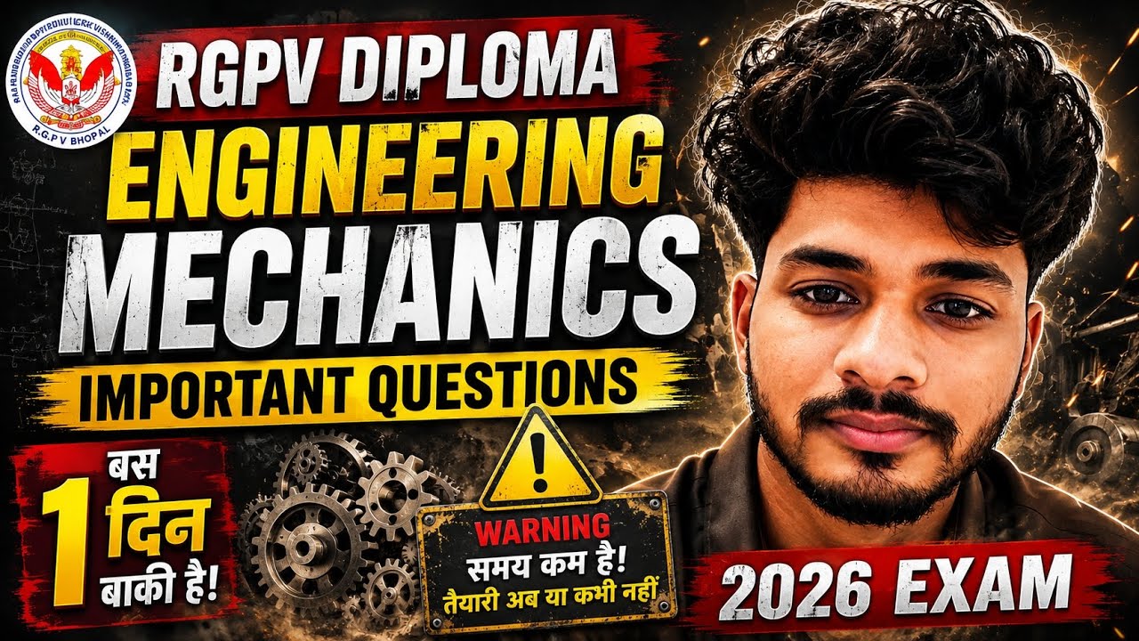 Rgpv Diploma Engineering Mechanics Important Questions 2026