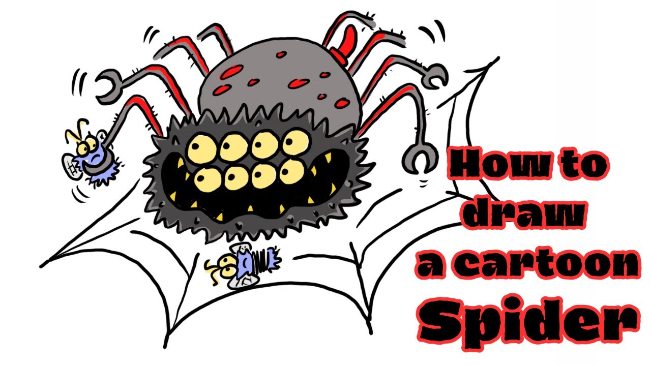 🕷️How to draw a Cartoon Spider🕸️ #kidsarttutorial  #childrensart #drawing #kidsvideo  #kidsdrawing