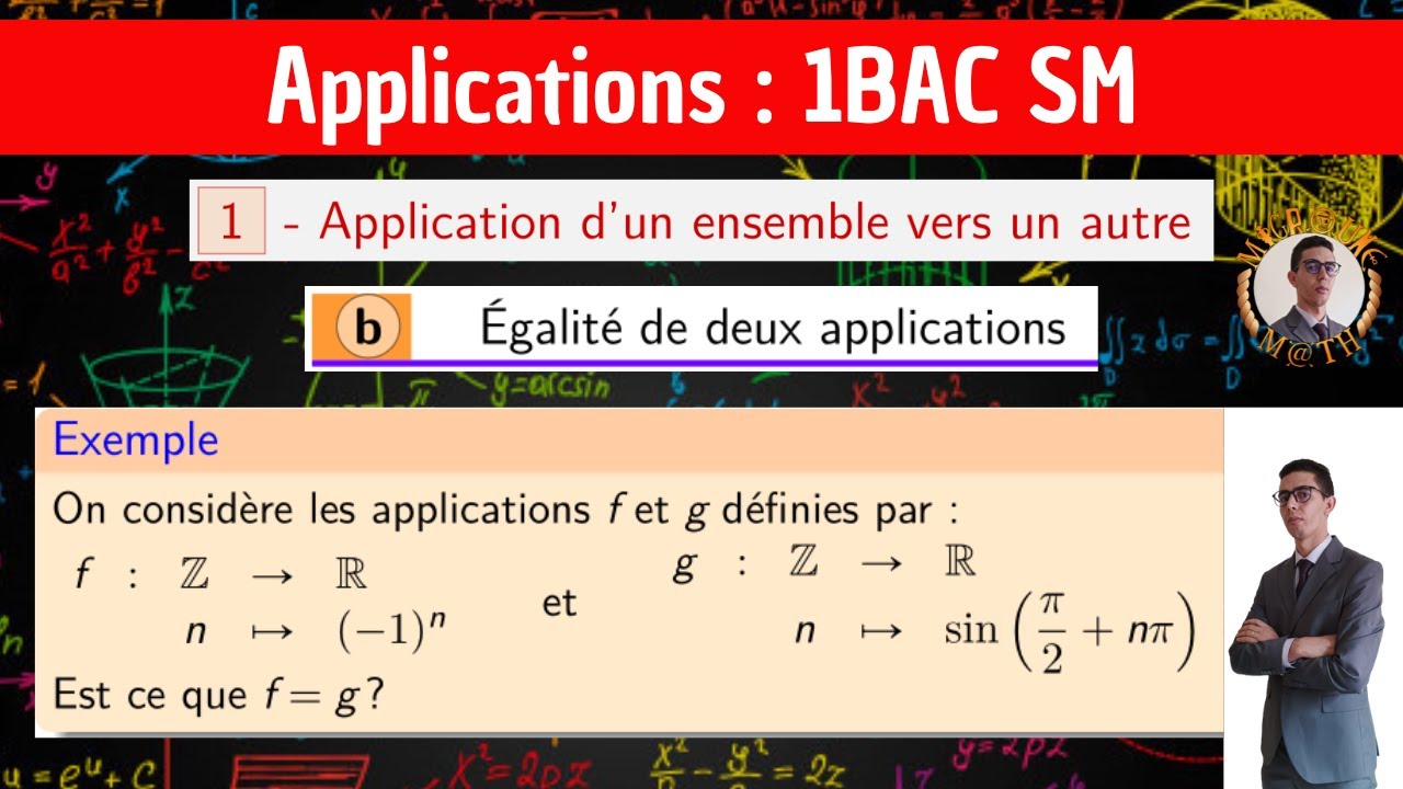 Les applications — Égalité de deux applications —  1 BAC SM