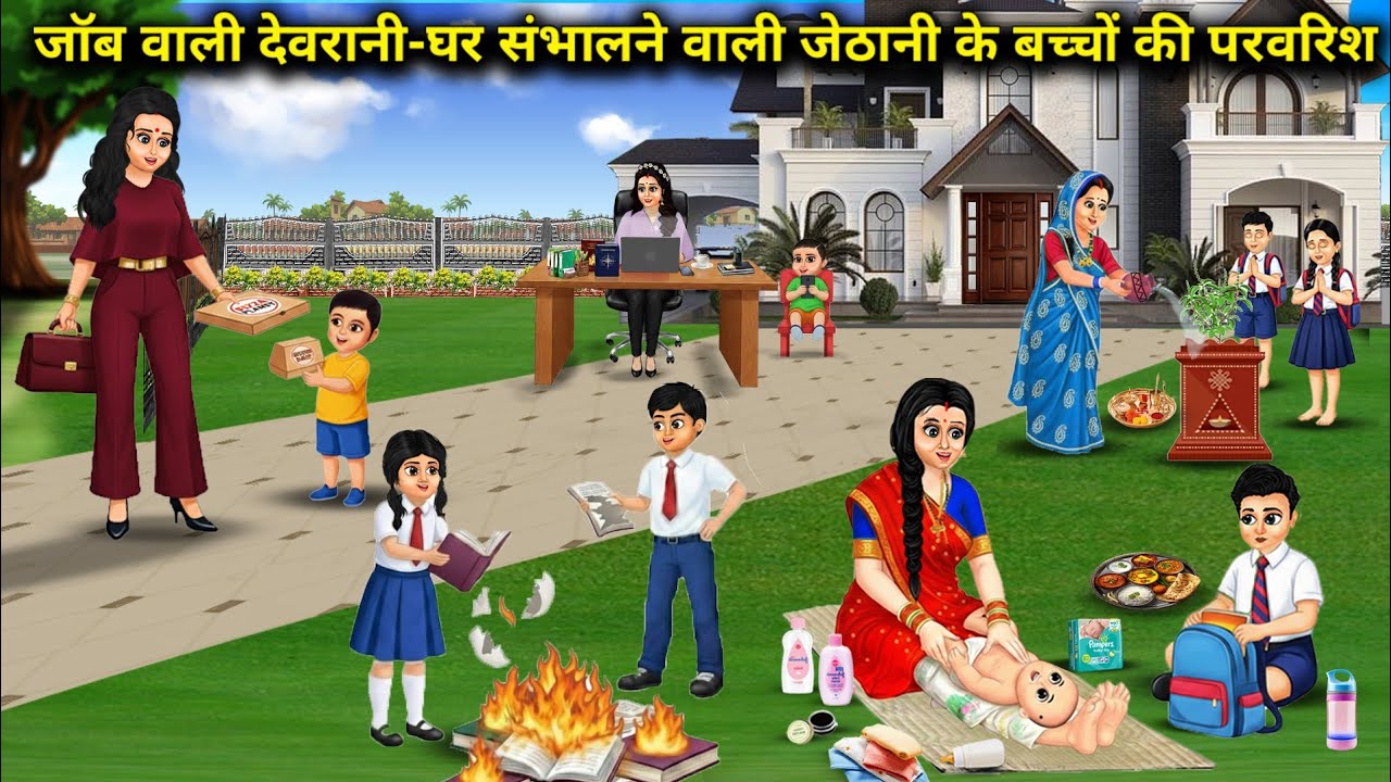 2 जब वाली देवरानी-2 घर संभालने वाली जेठानी के बच्चों की परवरिश|Sister-in-law with two jobs - raising