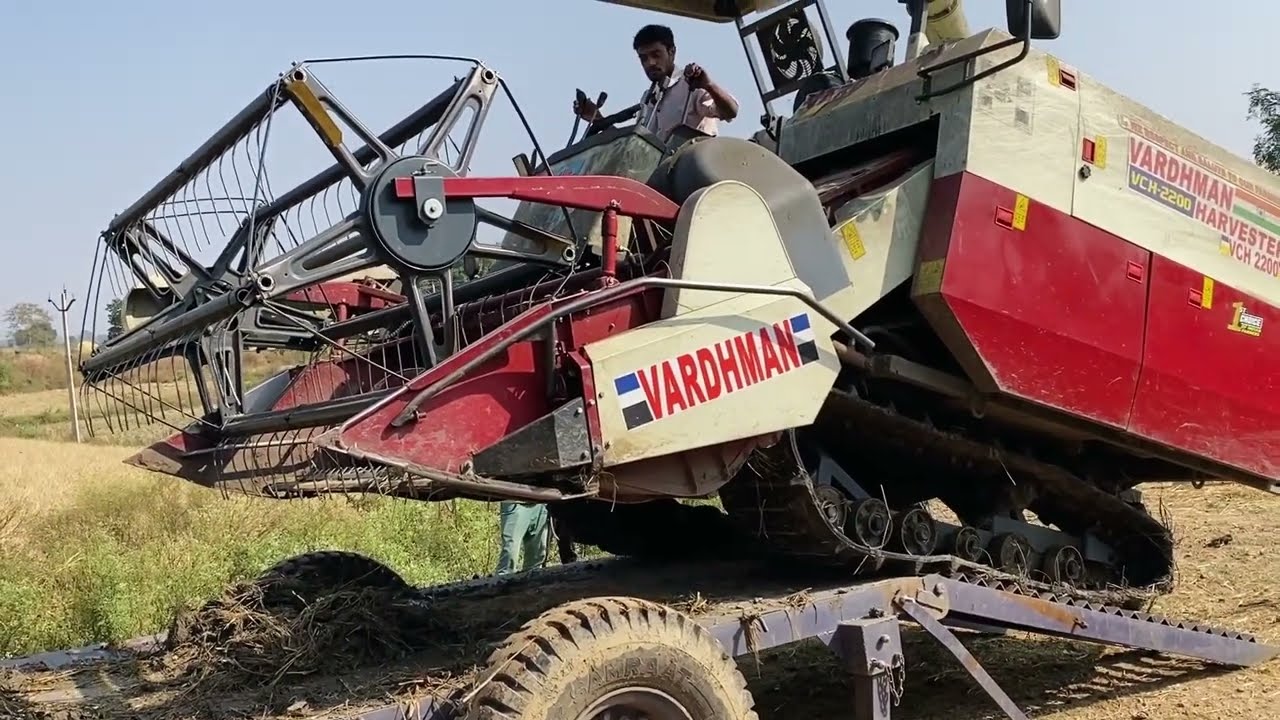 Chain Harvester को चढ़ाने - उतारने में कितना समय लगता है? Vardhman Harvester VCH-2200 Live in Field