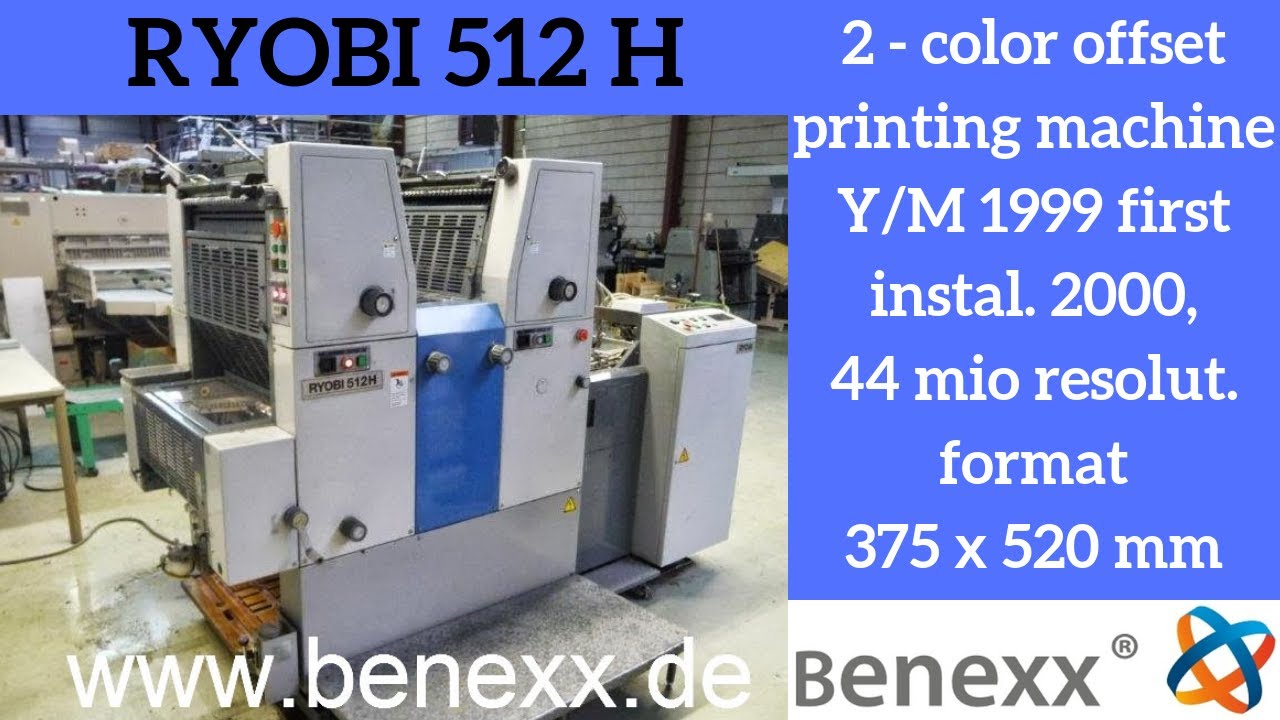 2 colour offset printing press Ryobi 512 H # 2 красочная офсетная печатная машина