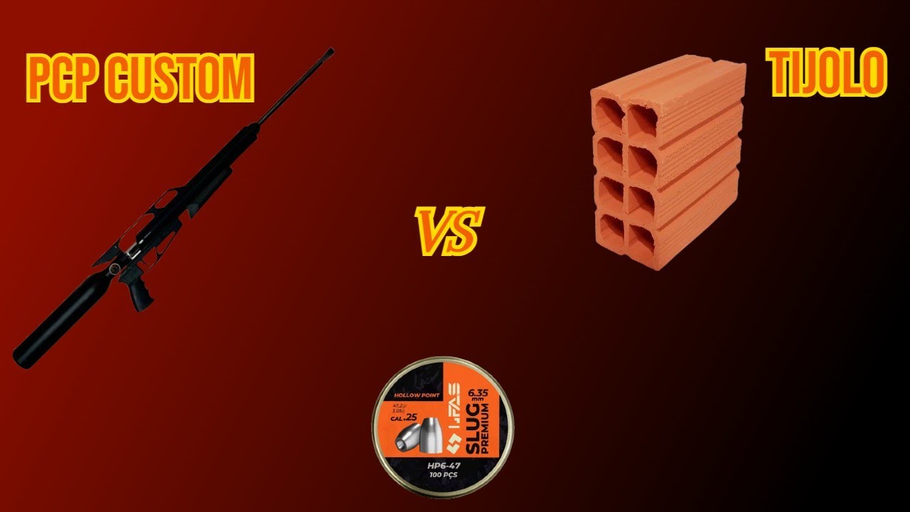 PCP CUSTOM VS TIJOLO, TIRO A 12 METROS COM CHUMBINHO LFAS SLUG DE 47GRAINS , VENHA VER!@PCPCustom