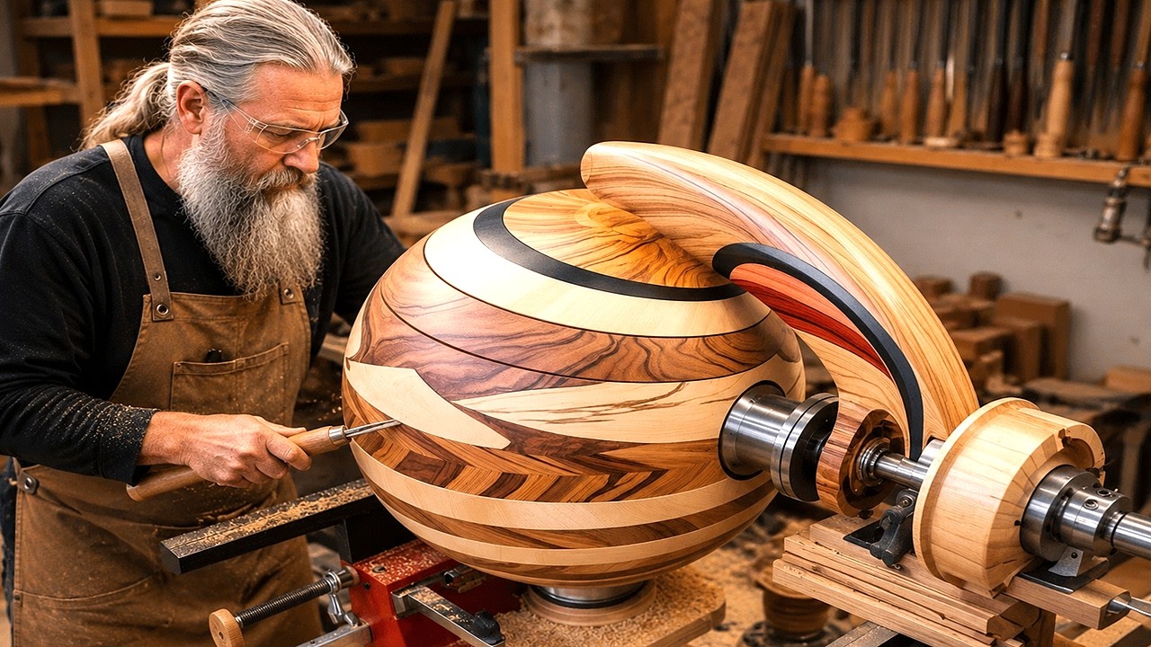Masterful Epoxy Artistry: Turning Rough Wood into a Stunning Masterpiece &ndash; The Magic of Woodturning!